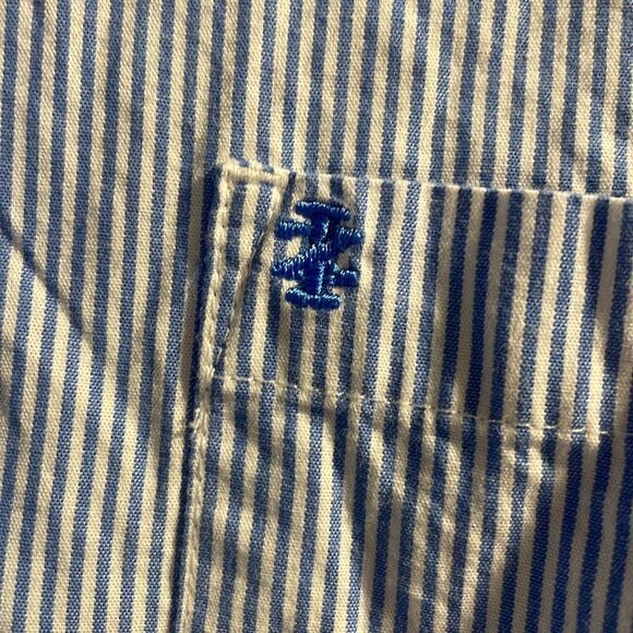 Izod Blue & White Striped Button Down - Picture 5 of 12